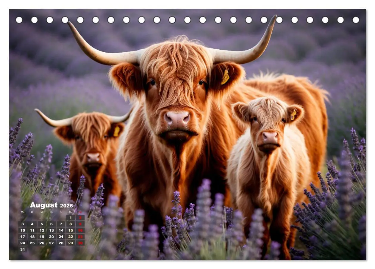 Bild: 9783457476826 | Highland Kühe (Tischkalender 2026 DIN A5 quer), CALVENDO...