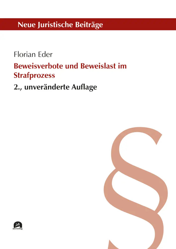 Cover: 9783831686926 | Beweisverbote und Beweislast im Strafprozess | DE | Florian Eder