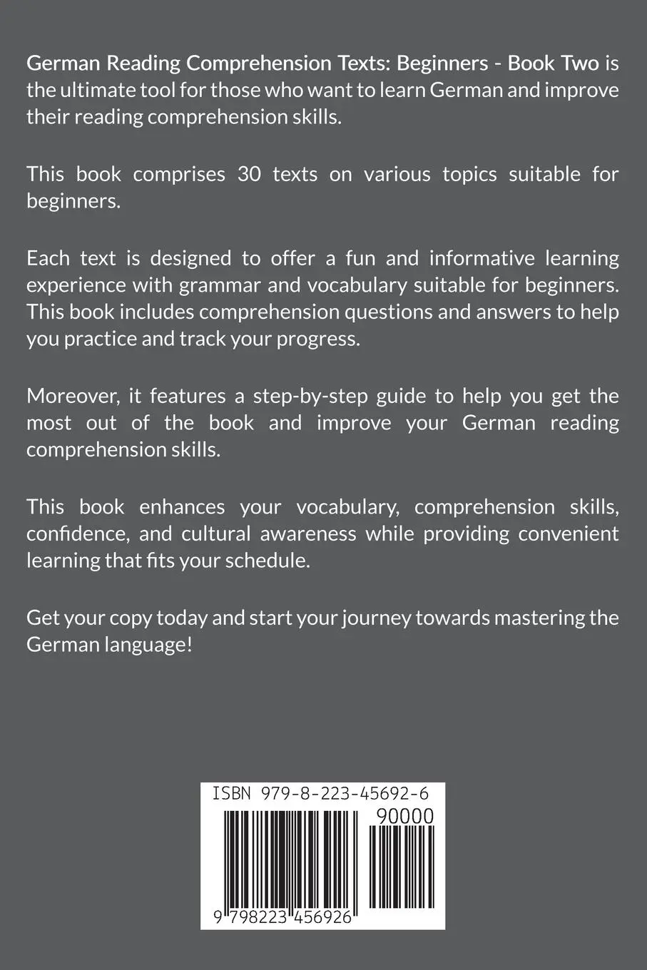 Rückseite: 9798223456926 | German Reading Comprehension Texts | Beginners - Book Two | Dubois