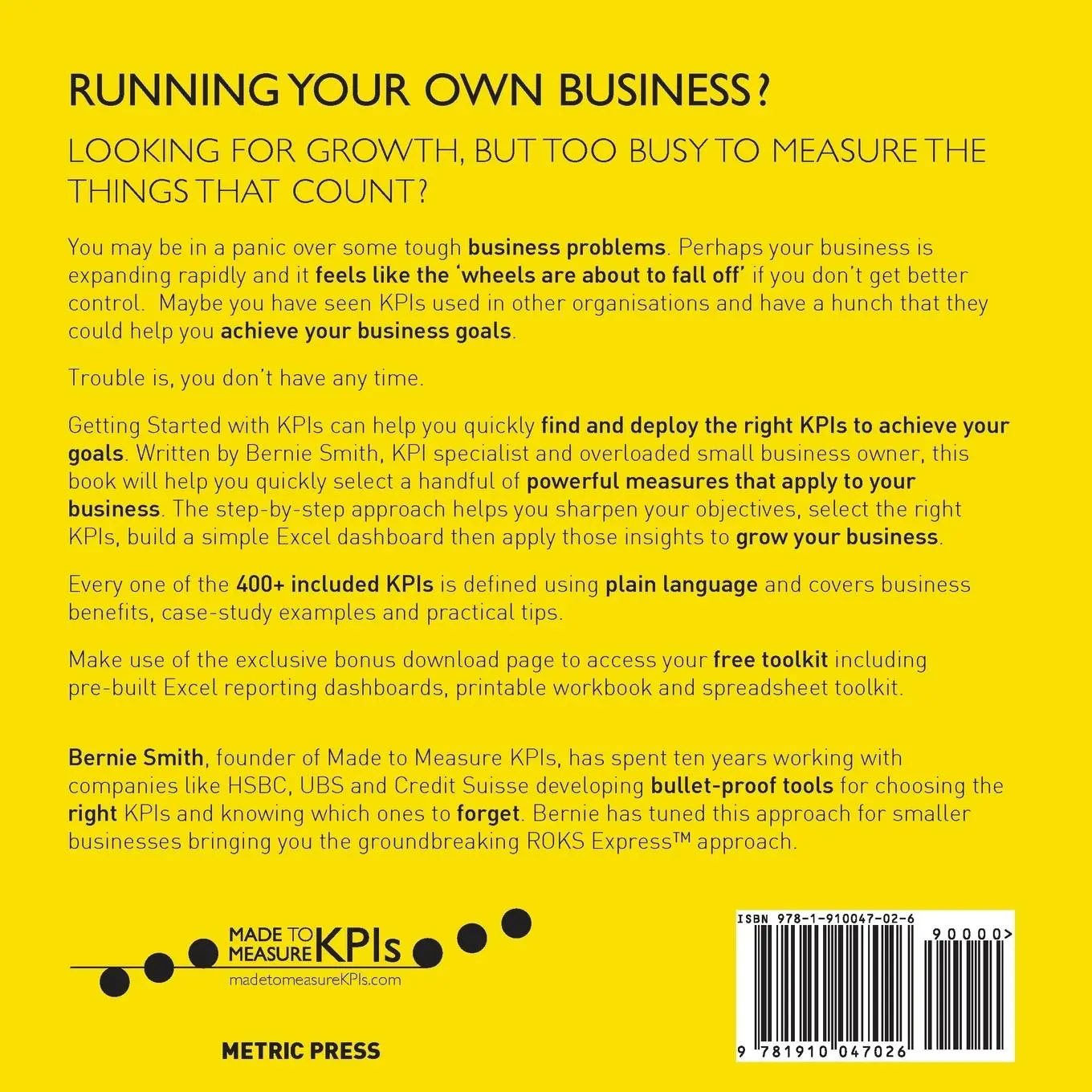 Rückseite: 9781910047026 | Getting Started with KPIs | Bernie Smith | Taschenbuch | Englisch