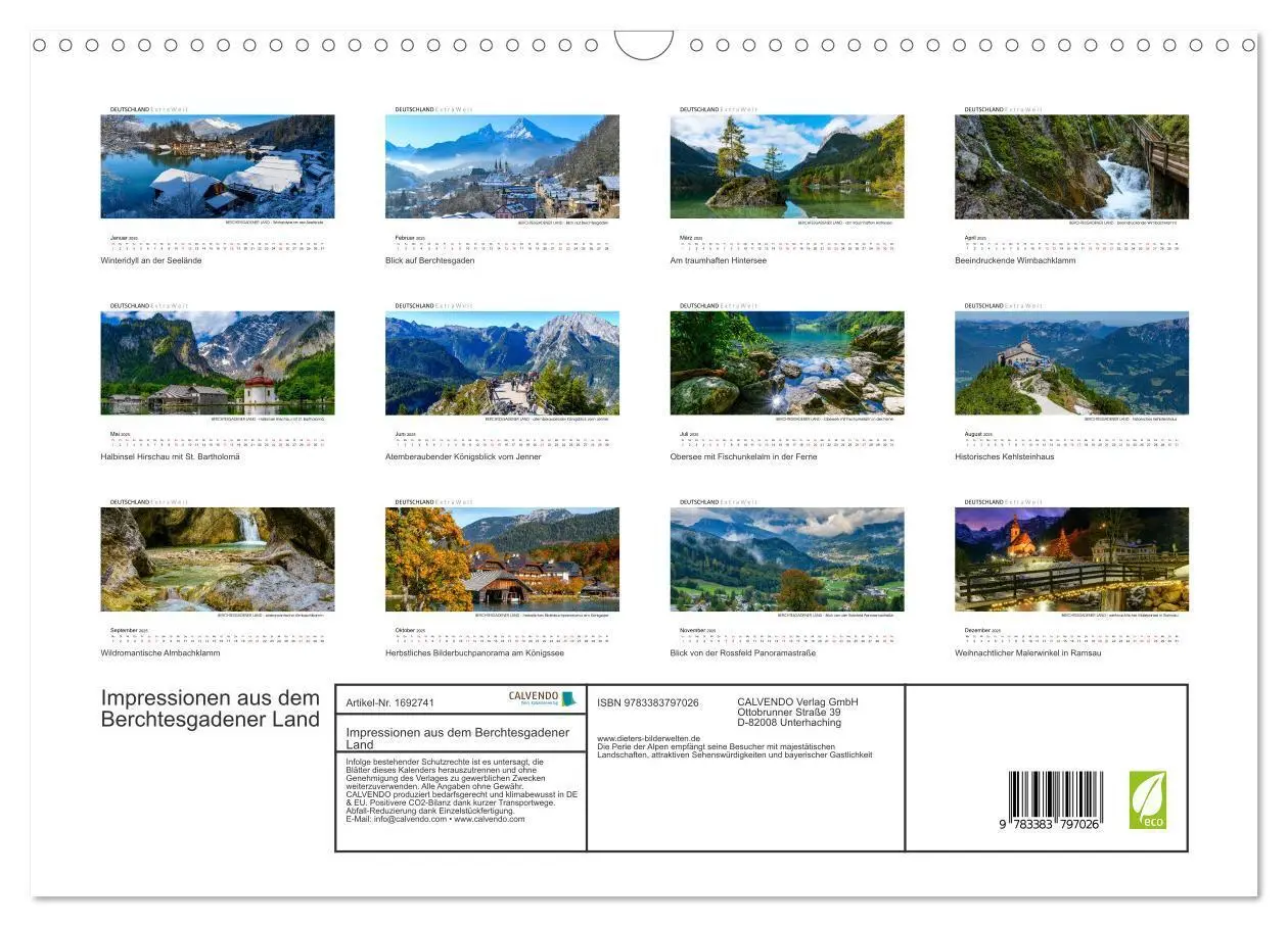Bild: 9783383797026 | Impressionen aus dem Berchtesgadener Land (Wandkalender 2025 DIN A3...
