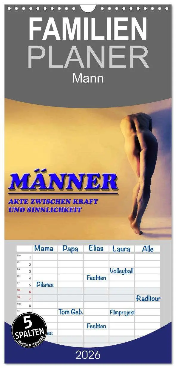 Cover: 9783516517026 | Familienplaner 2026 - MÄNNER - AKTE ZWISCHEN KRAFT UND SINNLICHKEIT...