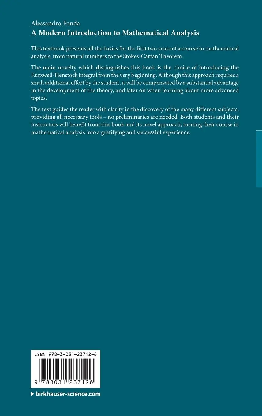 Rückseite: 9783031237126 | A Modern Introduction to Mathematical Analysis | Alessandro Fonda