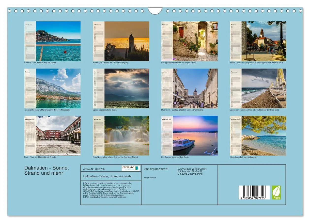 Bild: 9783457897126 | Dalmatien - Sonne, Strand und mehr (Wandkalender 2026 DIN A3 quer),...