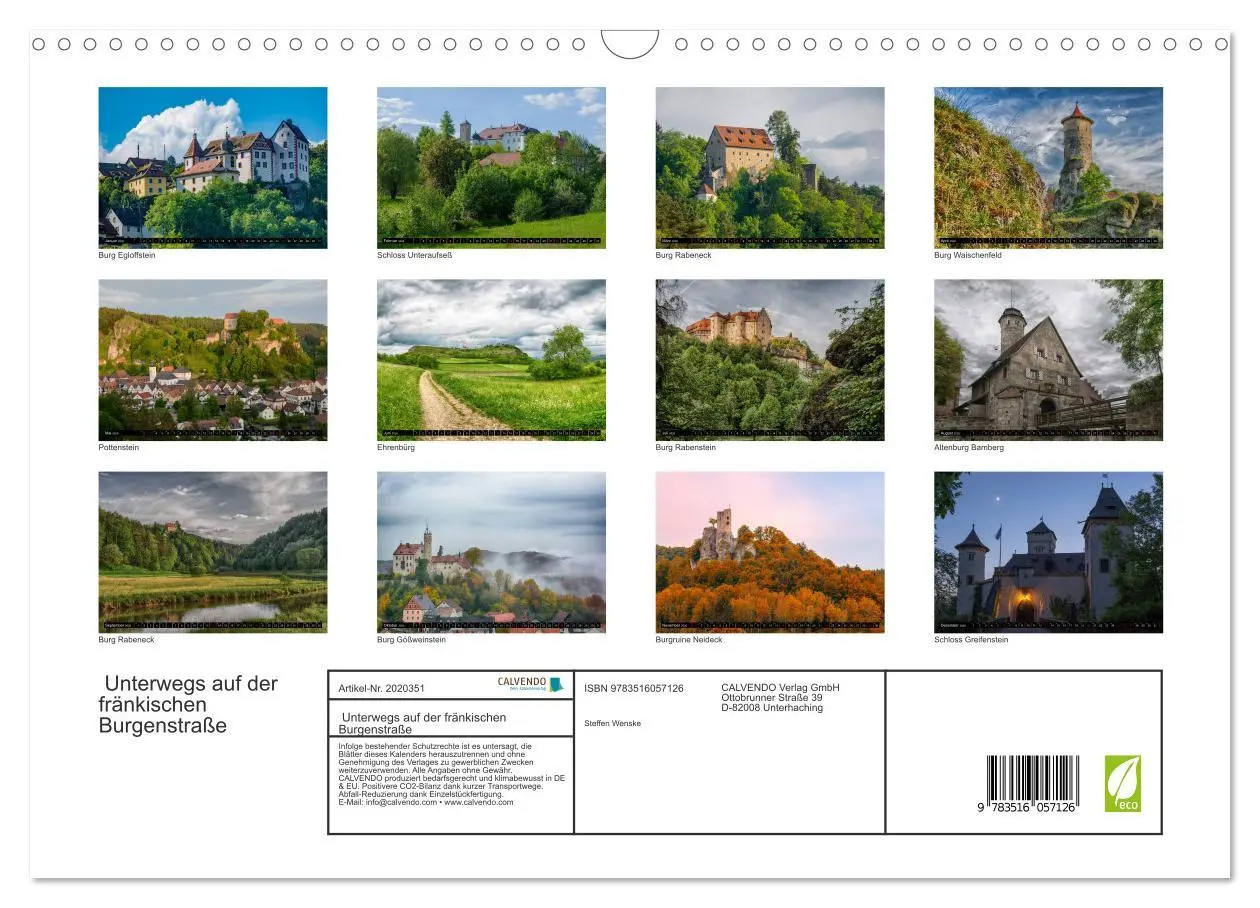 Bild: 9783516057126 | Unterwegs auf der fränkischen Burgenstraße (Wandkalender 2026 DIN...