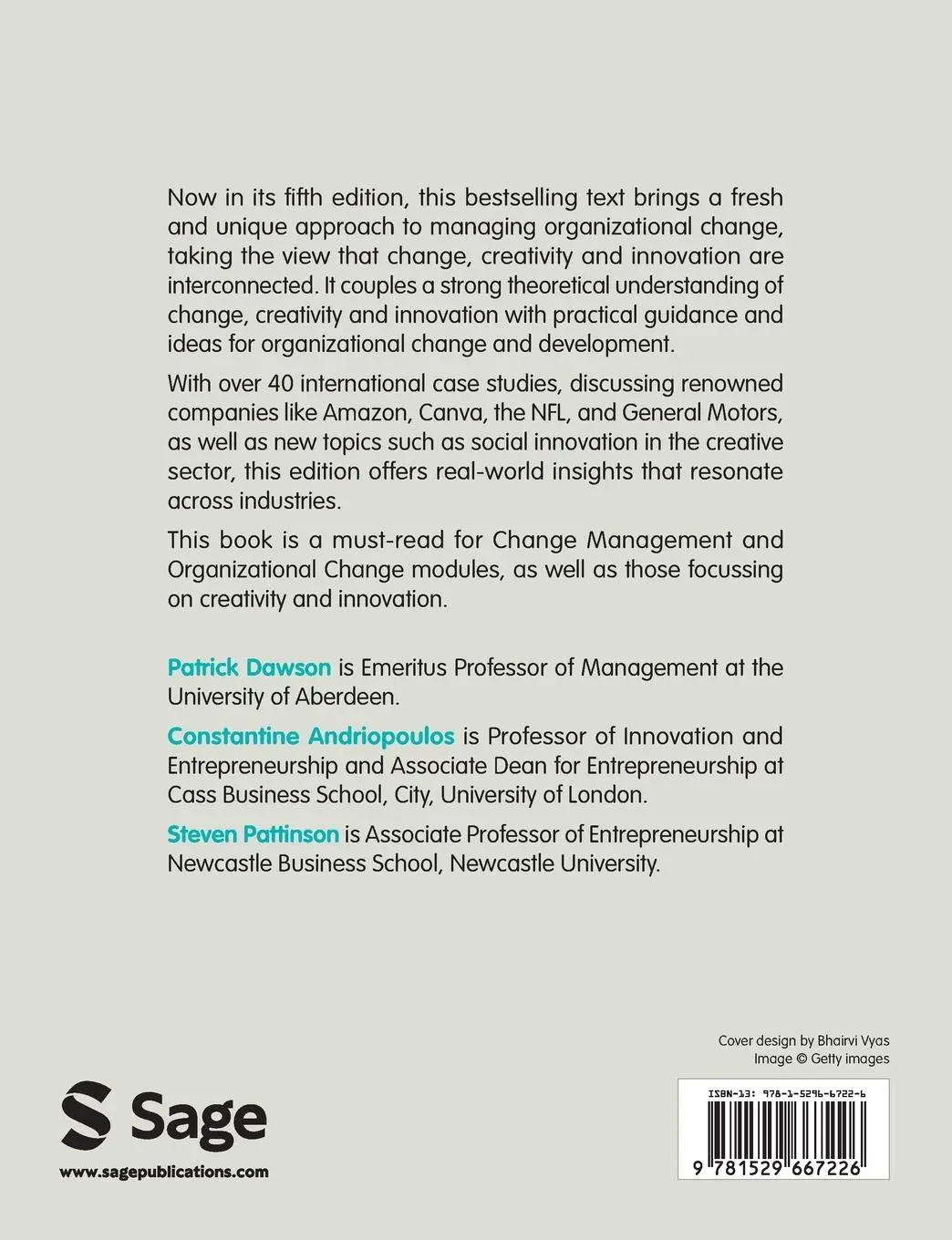 Rückseite: 9781529667226 | Managing Change, Creativity and Innovation | Patrick Dawson (u. a.)