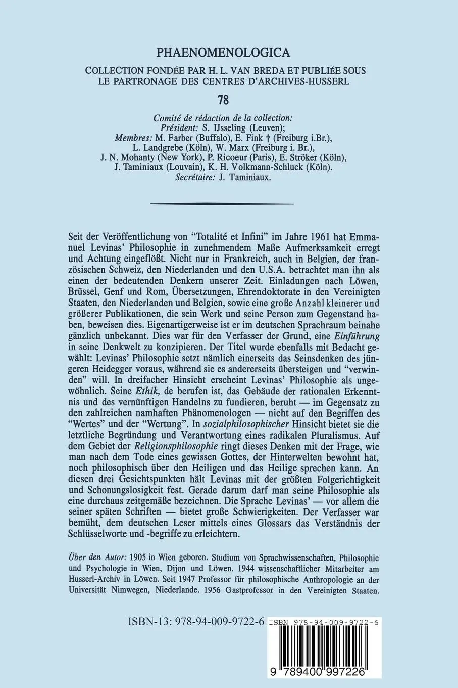 Rückseite: 9789400997226 | Jenseits von Sein und Zeit | Stephan Strasser | Taschenbuch | xiv