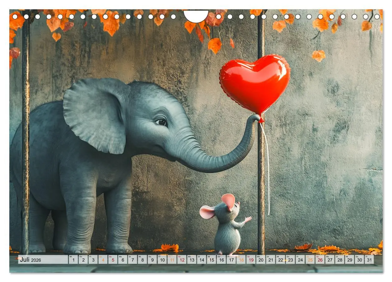 Bild: 9783457257326 | Der rote Luftballon - Elefant und Maus zeigen Dir das Jahr...