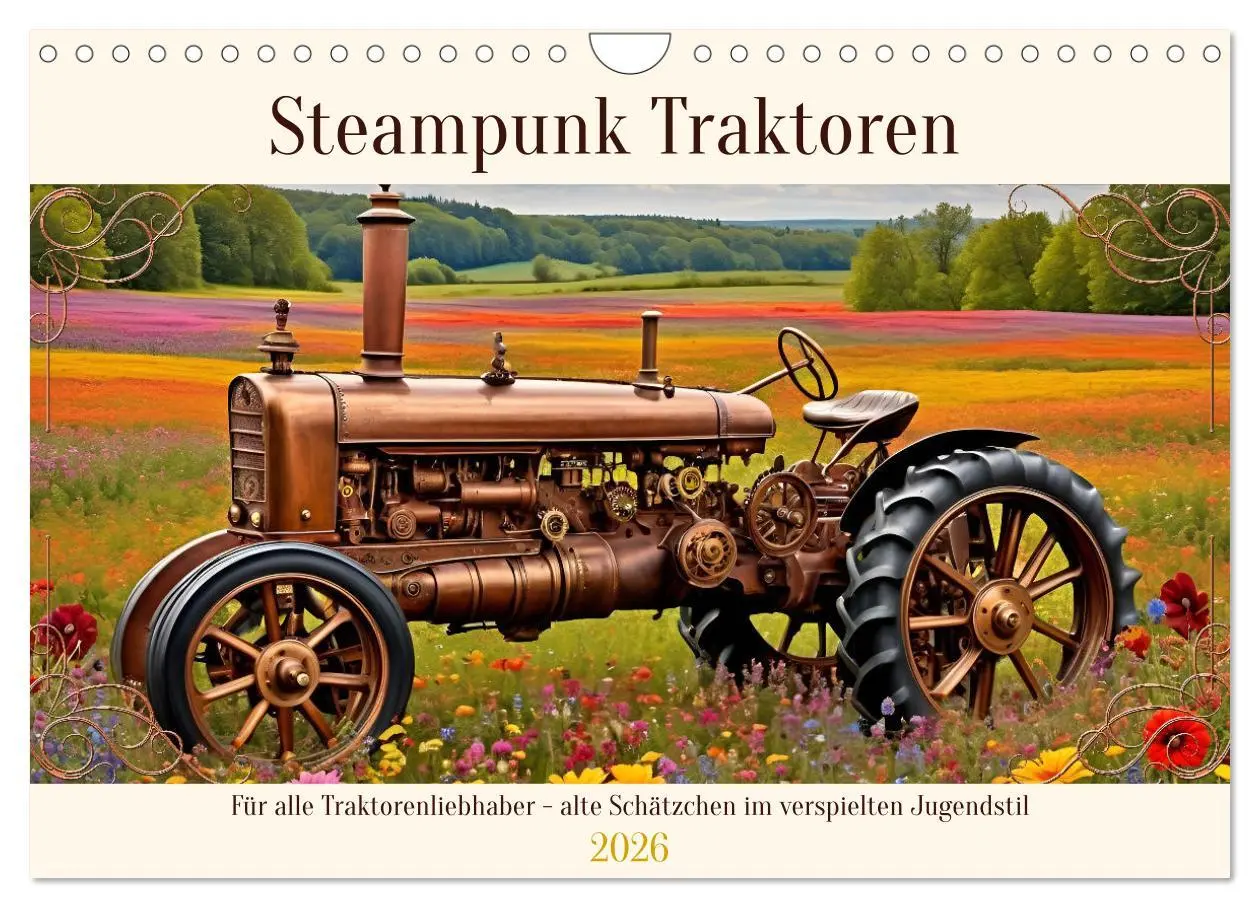 Cover: 9783457327326 | Steampunk Traktoren (Wandkalender 2026 DIN A4 quer), CALVENDO...