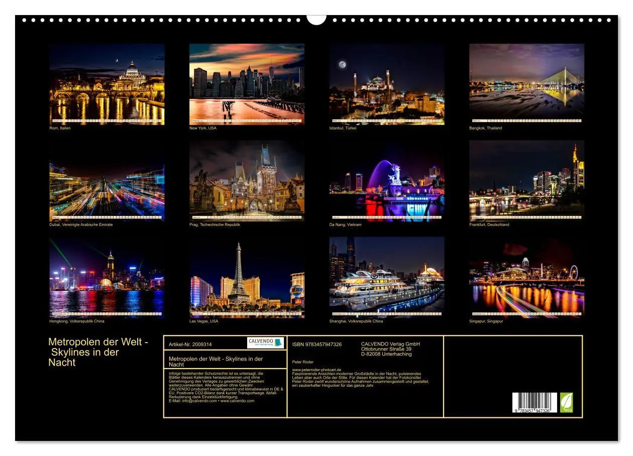 Bild: 9783457947326 | Metropolen der Welt - Skylines in der Nacht (Wandkalender 2026 DIN...
