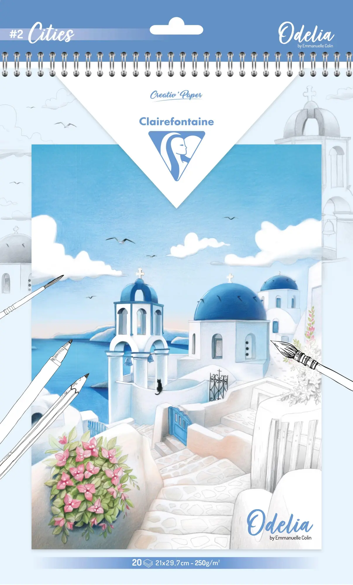 Cover: 3329680957426 | ODELIA, Ausmalblock Mixed Media, 20 Blatt A4 250g, Spiralbindung,...