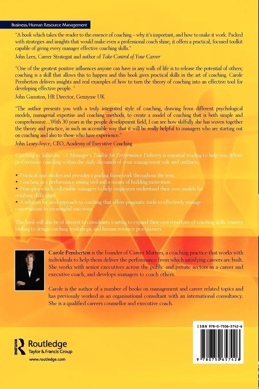 Rückseite: 9780750657426 | Coaching to Solutions | Carole Pemberton | Taschenbuch | Englisch