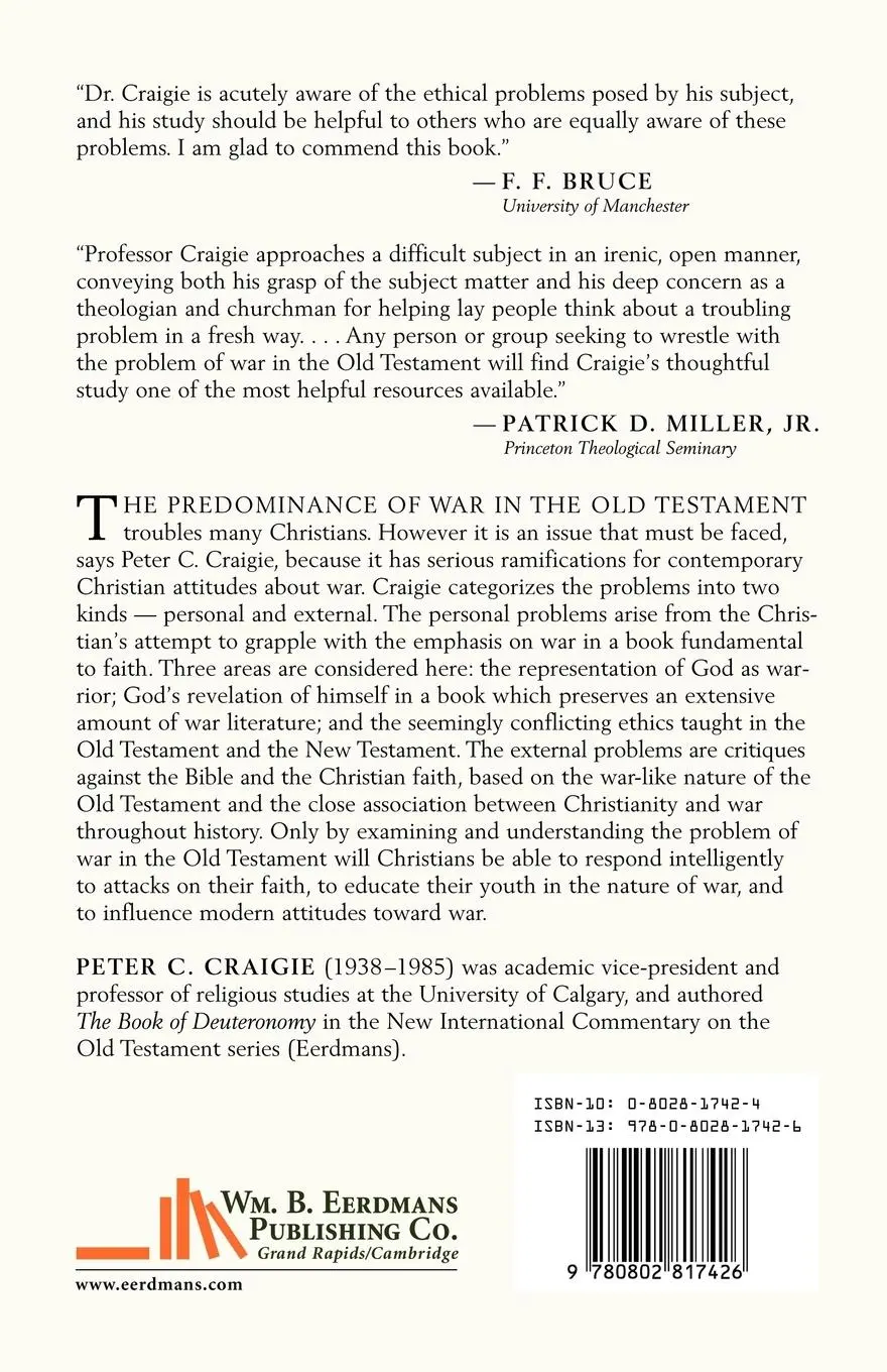 Rückseite: 9780802817426 | The Problem of War in the Old Testament | Peter C. Craigie | Buch