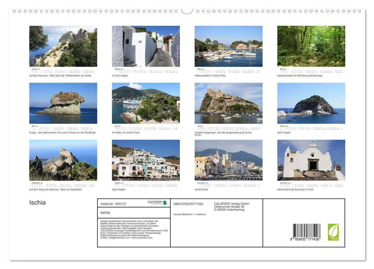 Bild: 9783435777426 | Ischia (hochwertiger Premium Wandkalender 2025 DIN A2 quer),...