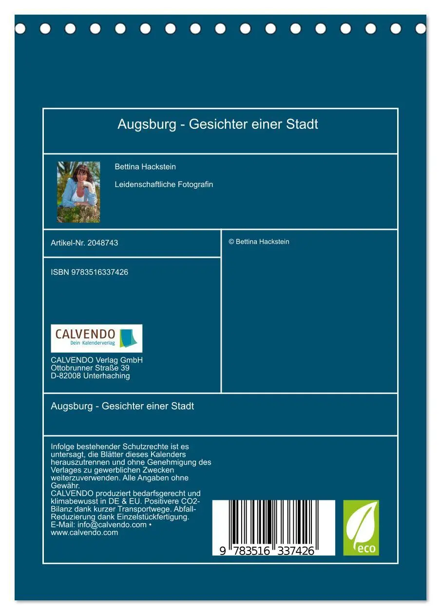 Bild: 9783516337426 | Augsburg - Gesichter einer Stadt (Tischkalender 2026 DIN A5 hoch),...