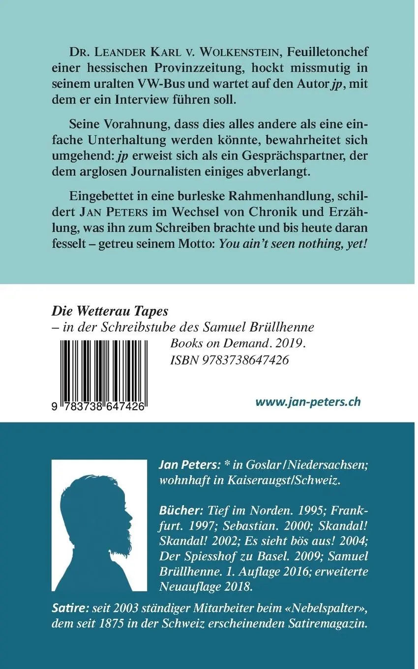Rückseite: 9783738647426 | Die Wetterau Tapes | in der Schreibstube des Samuel Brüllhenne | Buch