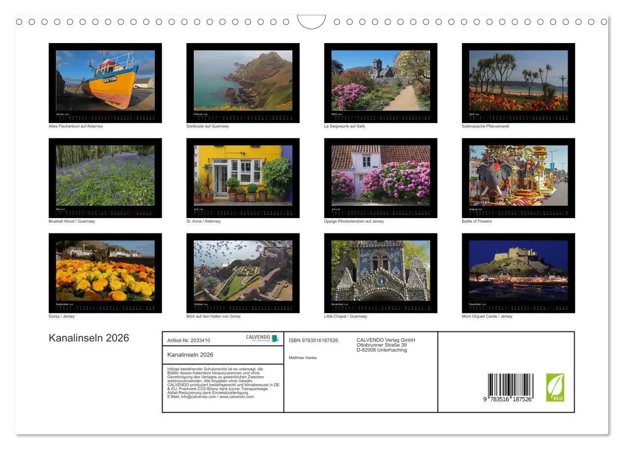 Bild: 9783516187526 | Kanalinseln 2026 (Wandkalender 2026 DIN A3 quer), CALVENDO...