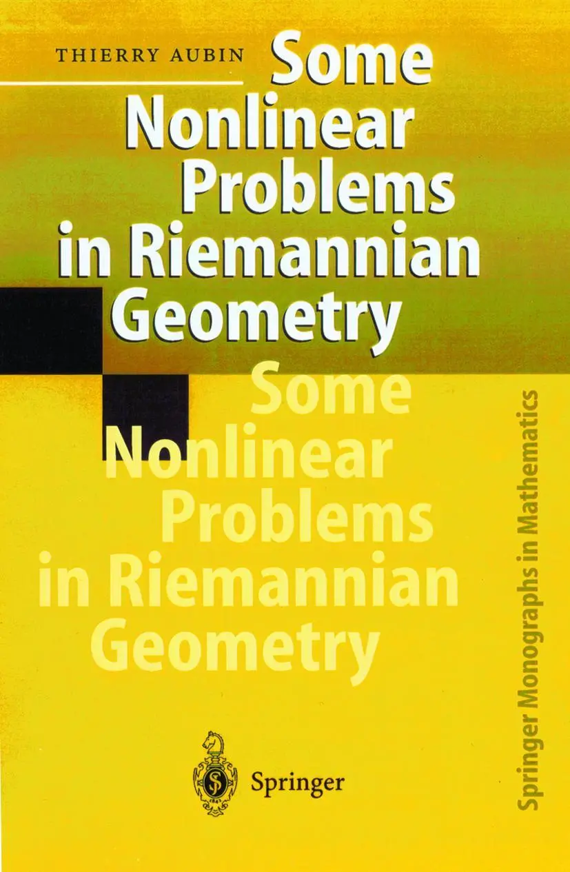 Cover: 9783540607526 | Some Nonlinear Problems in Riemannian Geometry | Thierry Aubin | Buch