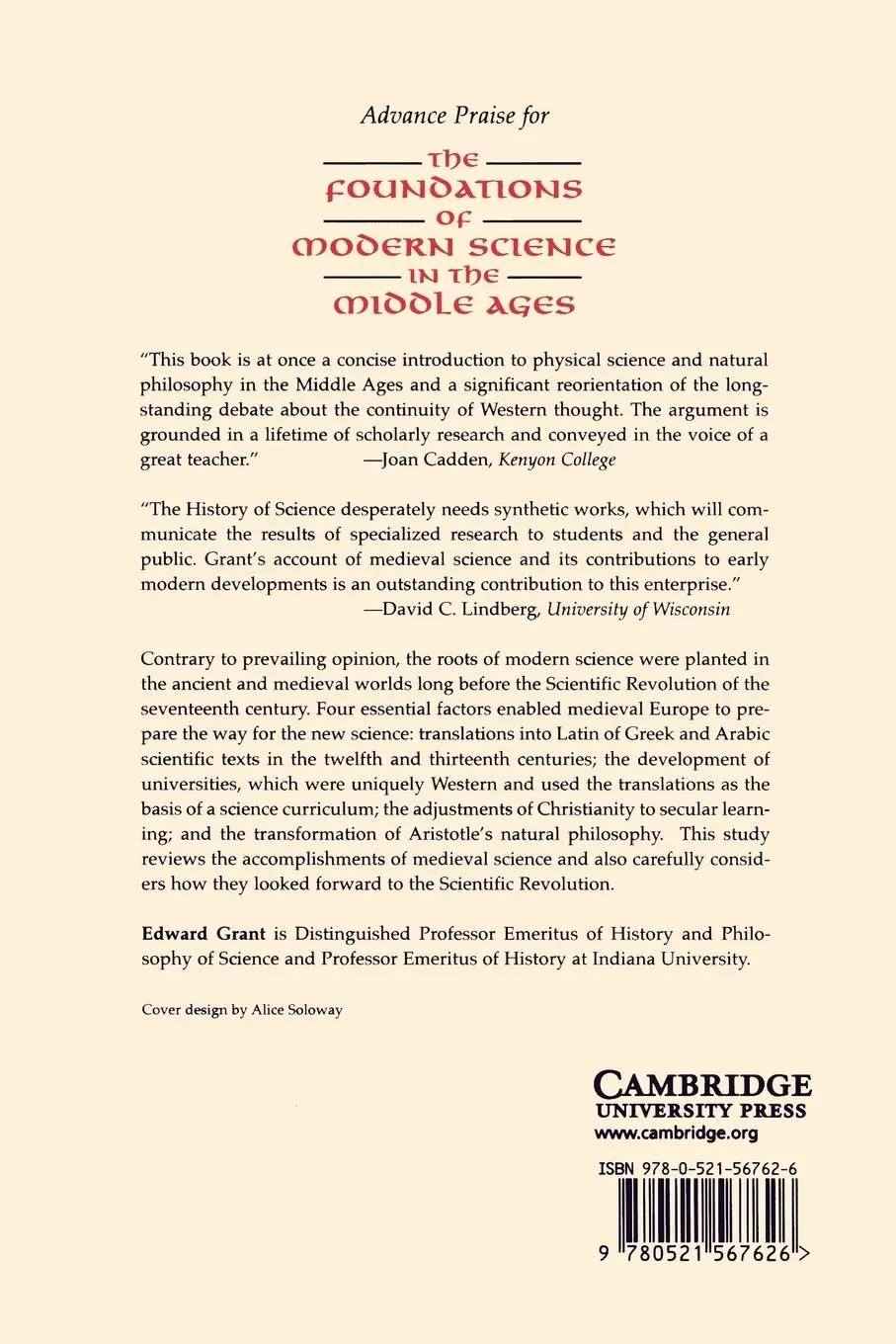 Rückseite: 9780521567626 | The Foundations of Modern Science in the Middle Ages | Edward Grant