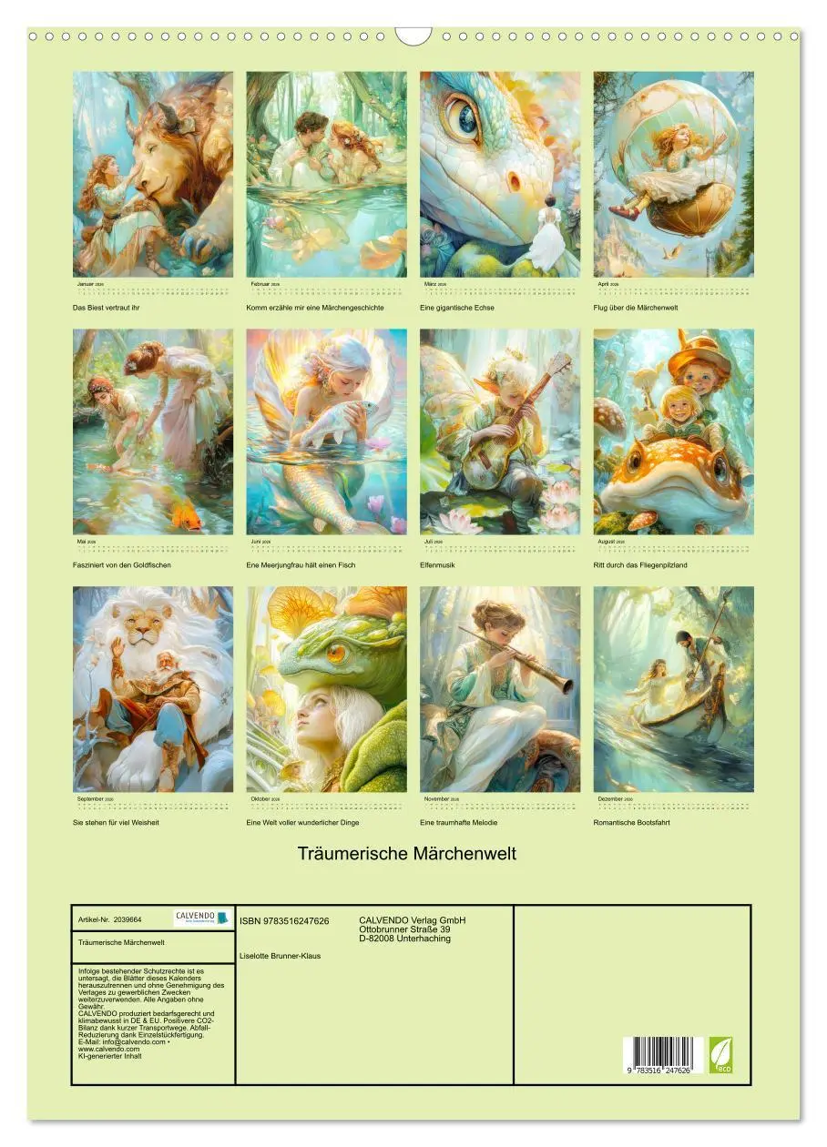 Bild: 9783516247626 | Träumerische Märchenwelt (Wandkalender 2026 DIN A2 hoch), CALVENDO...