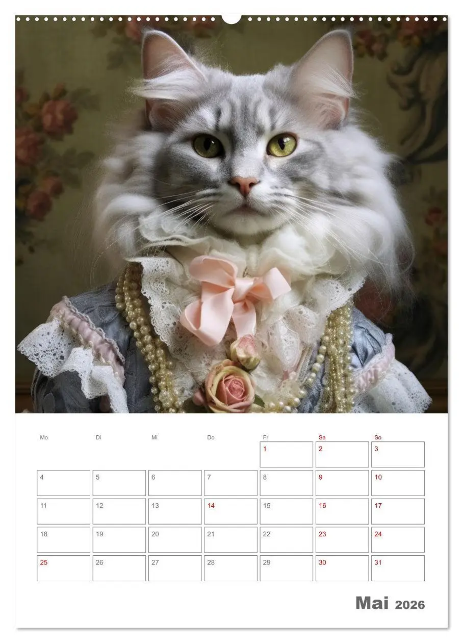 Bild: 9783516317626 | Royale Katzen Portraits (Wandkalender 2026 DIN A2 hoch), CALVENDO...