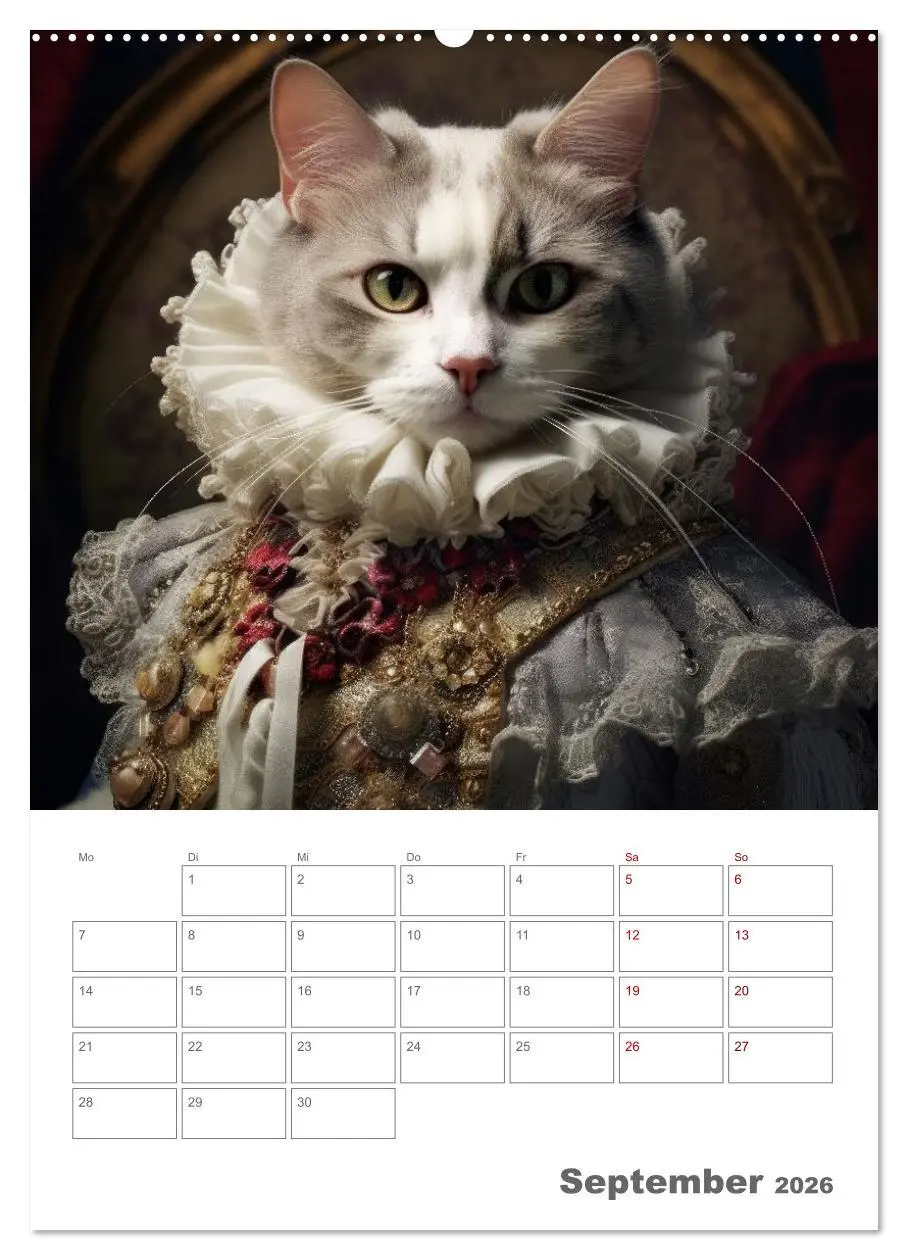 Bild: 9783516317626 | Royale Katzen Portraits (Wandkalender 2026 DIN A2 hoch), CALVENDO...