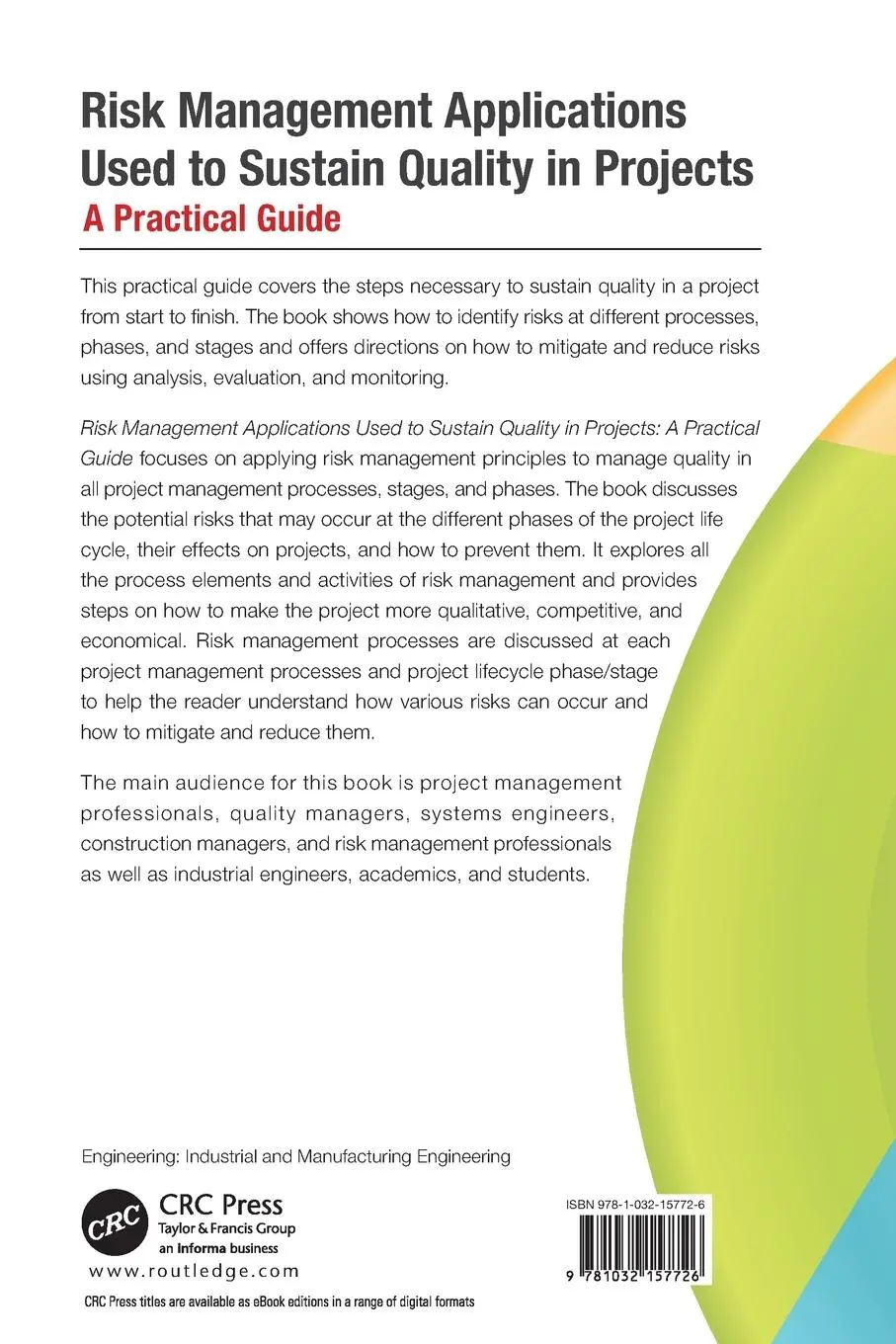 Rückseite: 9781032157726 | Risk Management Applications Used to Sustain Quality in Projects