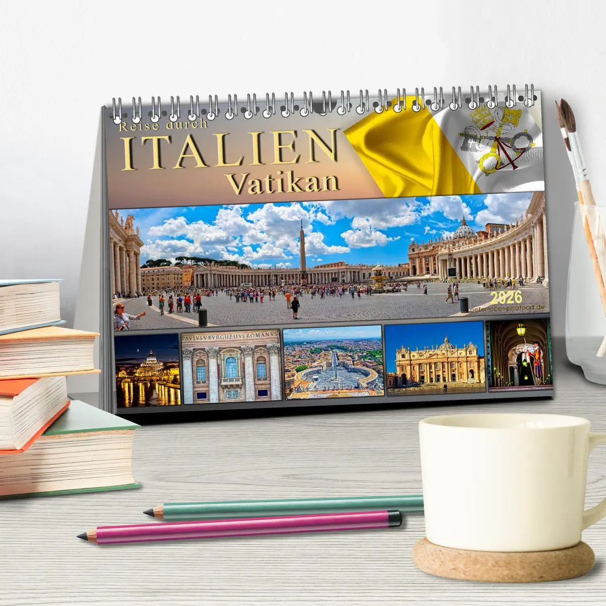 Bild: 9783516237726 | Reise durch Italien Vatikan (Tischkalender 2026 DIN A5 quer),...