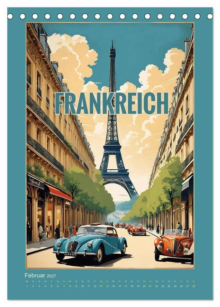 Bild: 9783569187726 | World Travel Poster - nostalgische Reise um die Welt (Tischkalender...