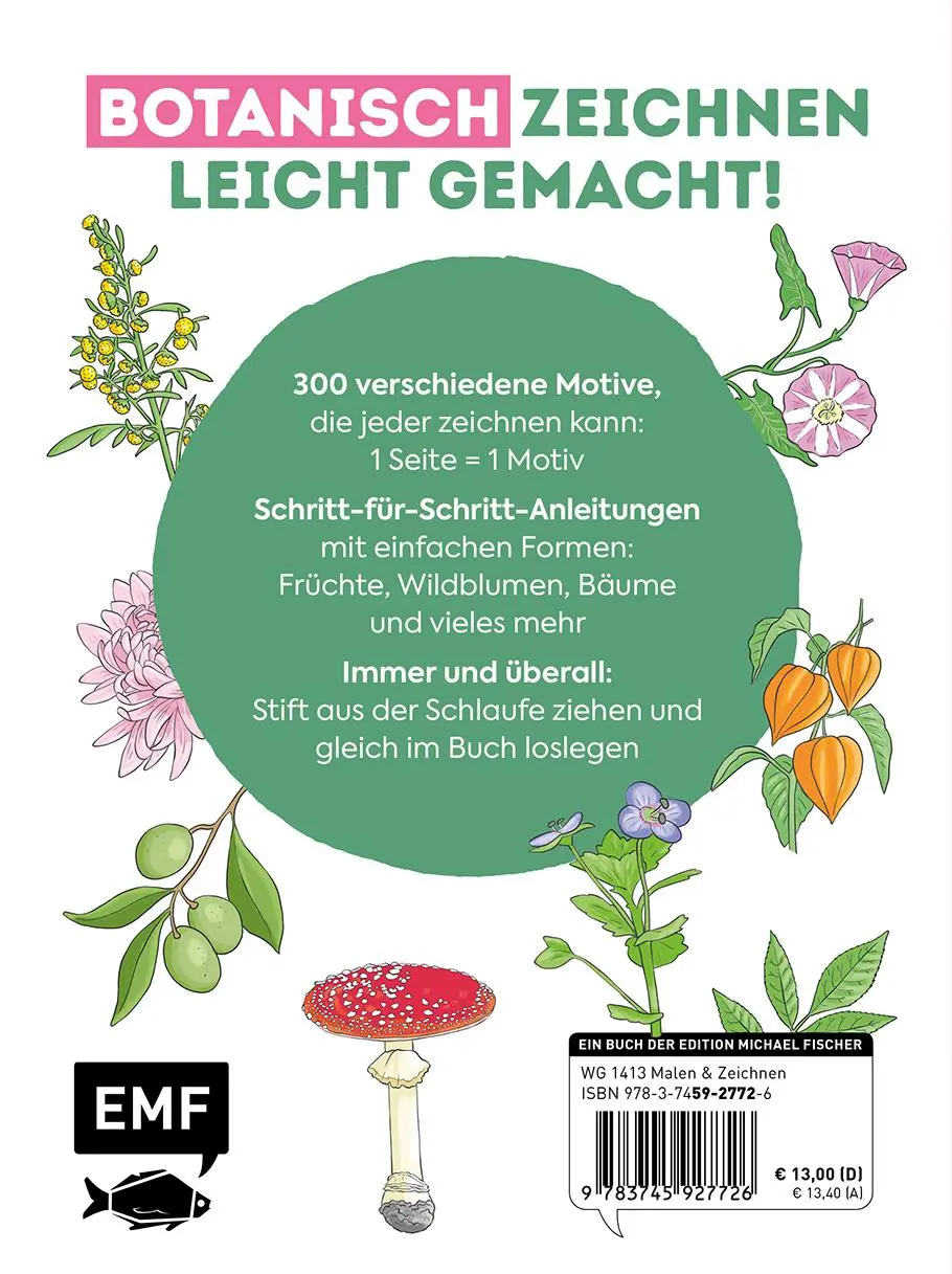Rückseite: 9783745927726 | 300 Motive zeichnen - Botanik | Lise Herzog | Taschenbuch | 448 S.