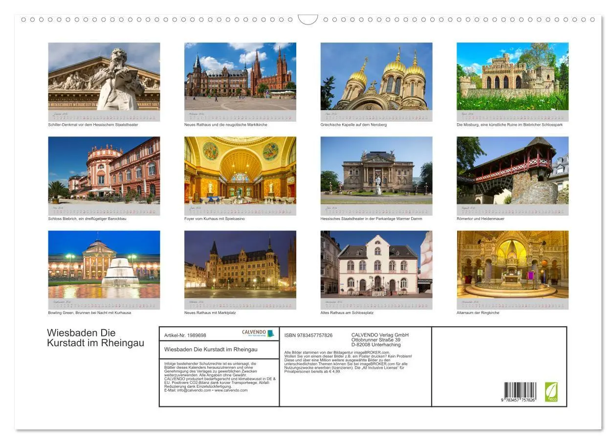 Bild: 9783457757826 | Wiesbaden Die Kurstadt im Rheingau (Wandkalender 2026 DIN A2 quer),...