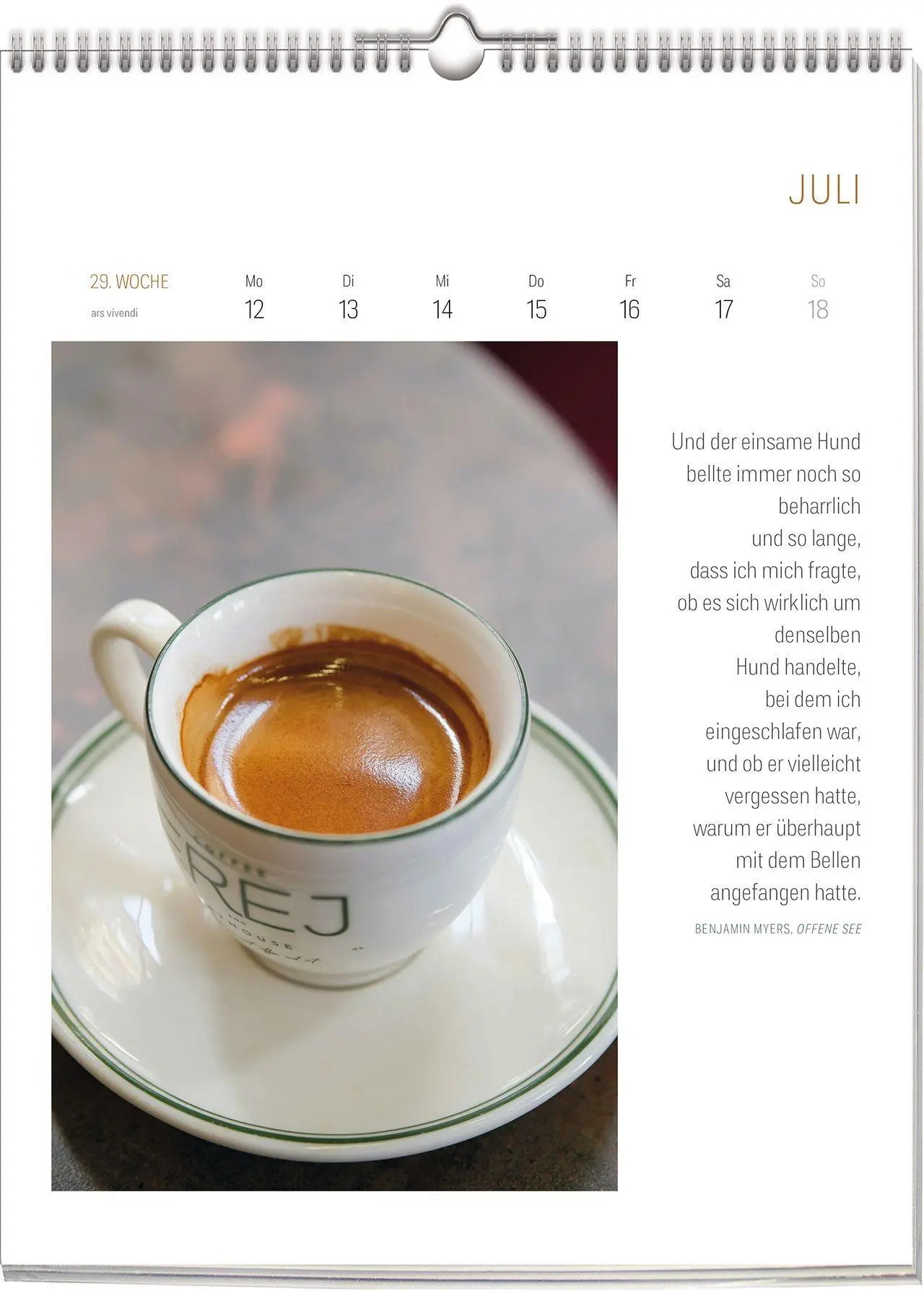 Bild: 9783747207826 | Literarischer Café Kalender 2027 | Wochenkalender | Vivendi Ars | 2027