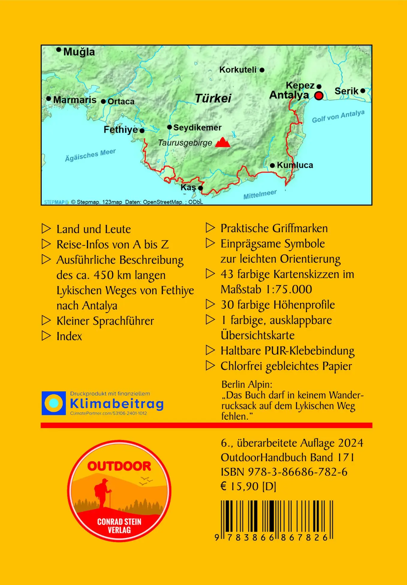 Rückseite: 9783866867826 | Türkei: Lykischer Weg von Fethiye nach Antalya | Hennemann (u. a.)