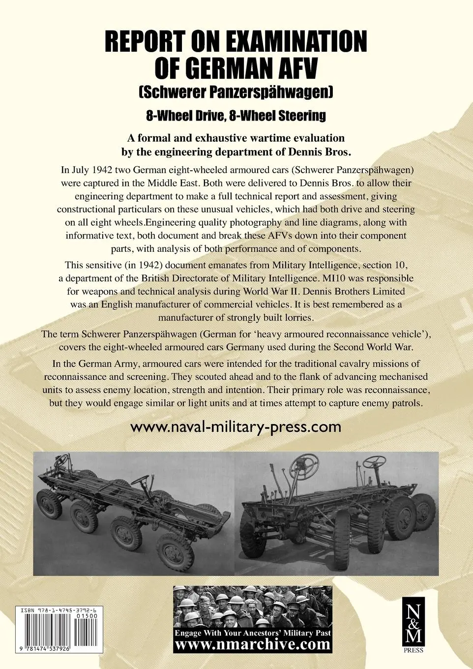 Rückseite: 9781474537926 | REPORT ON EXAMINATION OF GERMAN AFV | Dennis Bros. Engineering Dept