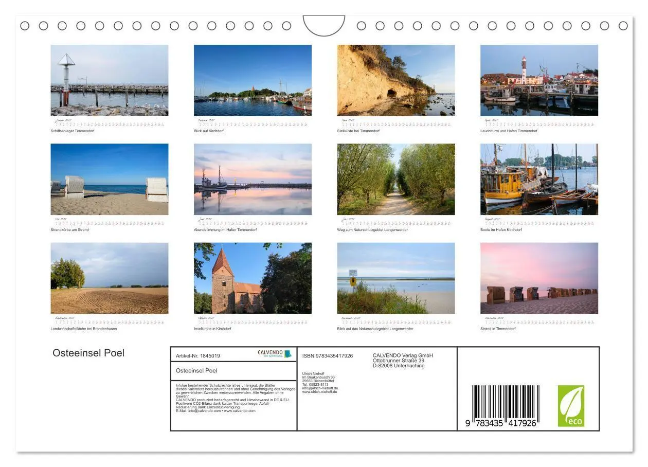 Bild: 9783435417926 | Osteeinsel Poel (Wandkalender 2025 DIN A4 quer), CALVENDO...