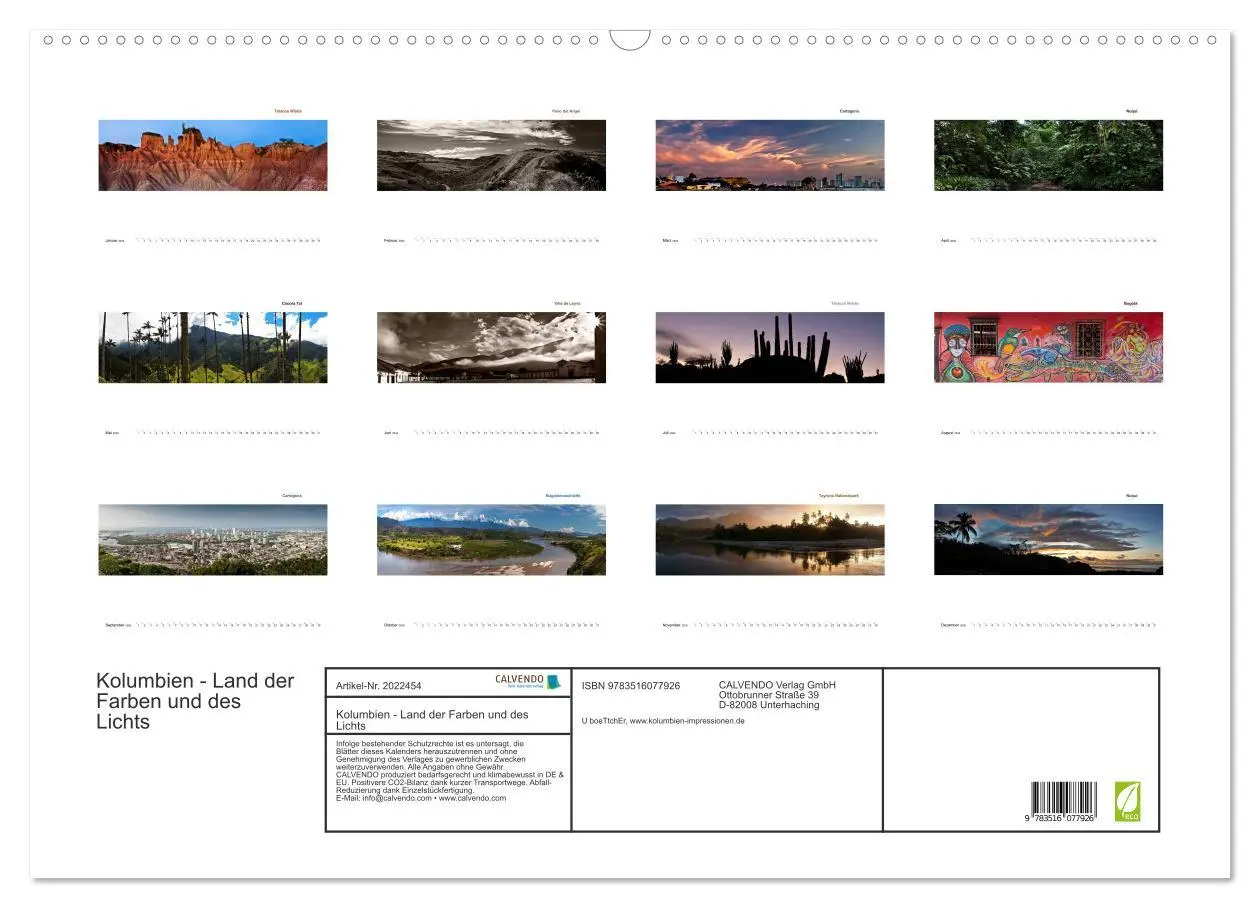 Bild: 9783516077926 | Kolumbien - Land der Farben und des Lichts (Wandkalender 2026 DIN...