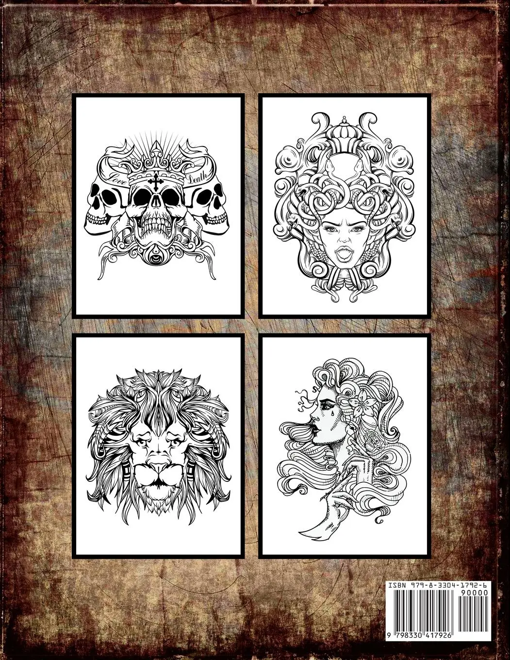 Rückseite: 9798330417926 | Tattoo Coloring Book | Modern Tattoo Designs | Hue Coloring | Buch