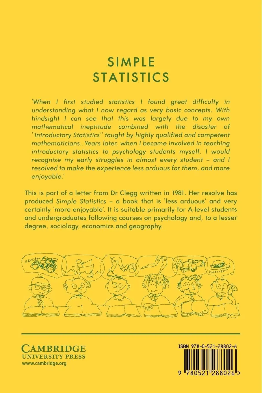 Rückseite: 9780521288026 | Simple Statistics | A Course Book for the Social Sciences | Clegg