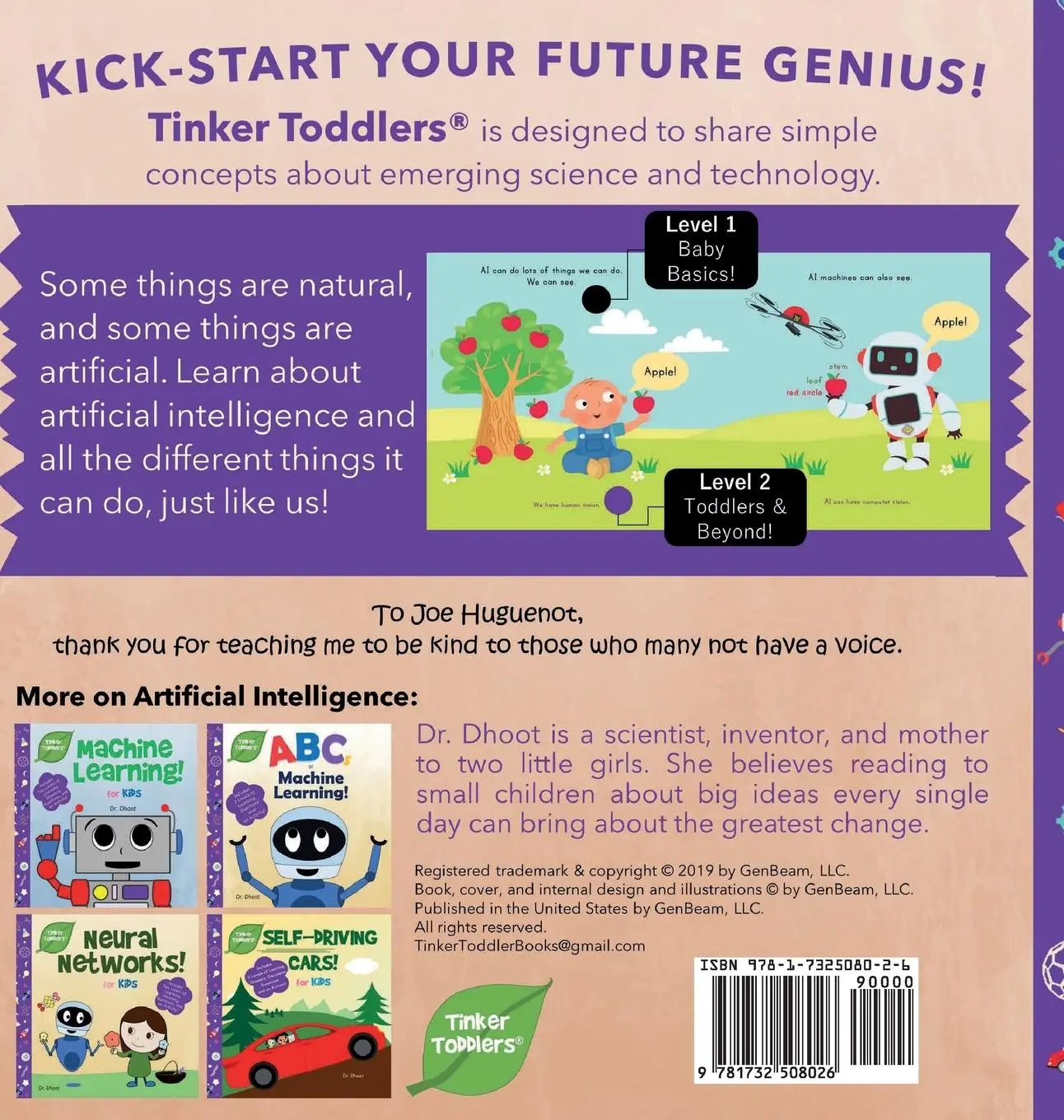 Rückseite: 9781732508026 | Artificial Intelligence for Kids (Tinker Toddlers) | Dhoot | Buch
