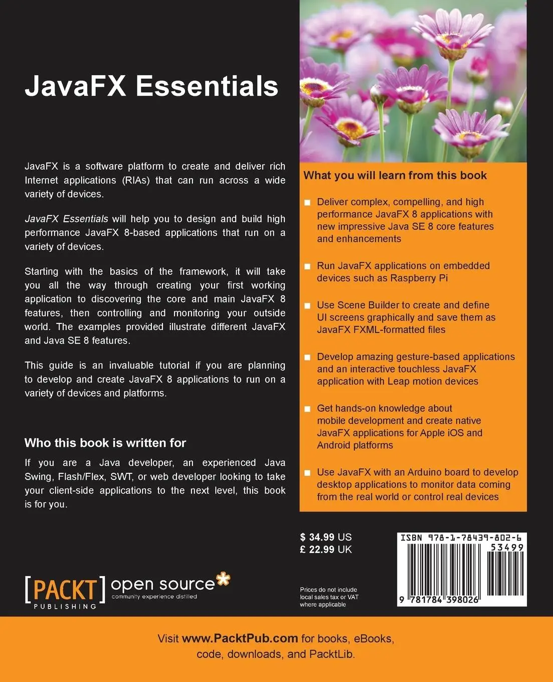 Rückseite: 9781784398026 | JavaFX Essentials | Mohamed Taman | Taschenbuch | Englisch | 2015