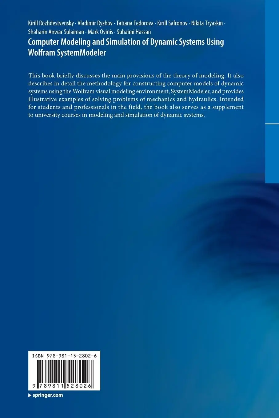 Rückseite: 9789811528026 | Computer Modeling and Simulation of Dynamic Systems Using Wolfram...