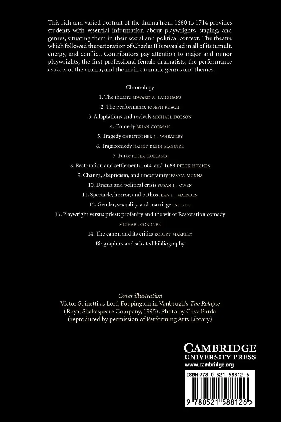 Rückseite: 9780521588126 | The Cambridge Companion to English Restoration Theatre | Fisk | Buch