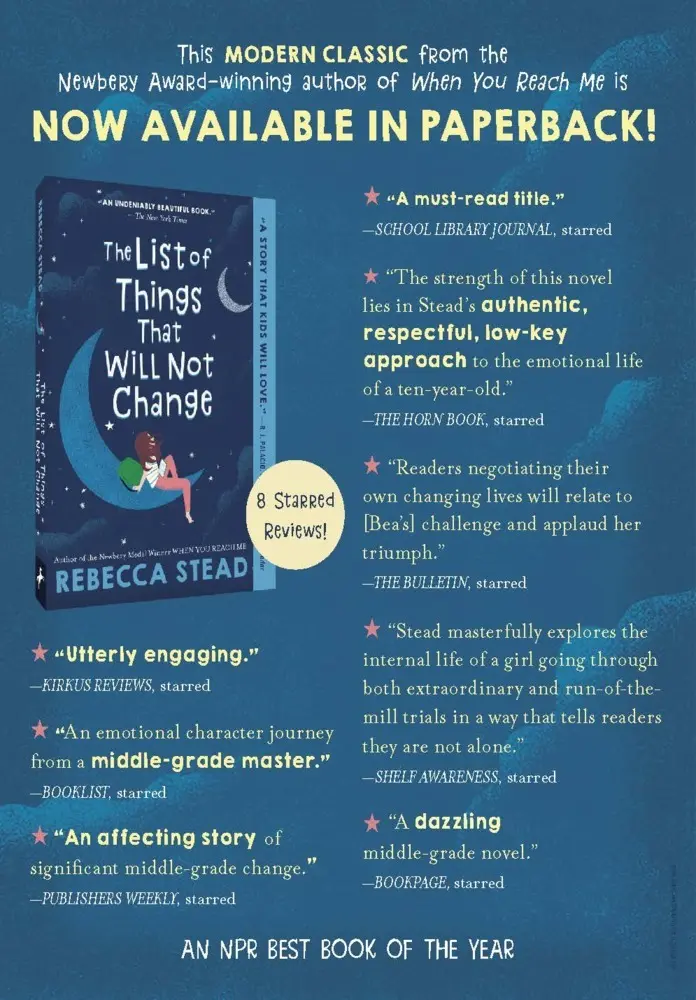 Bild: 9781101938126 | The List of Things That Will Not Change | Rebecca Stead | Taschenbuch