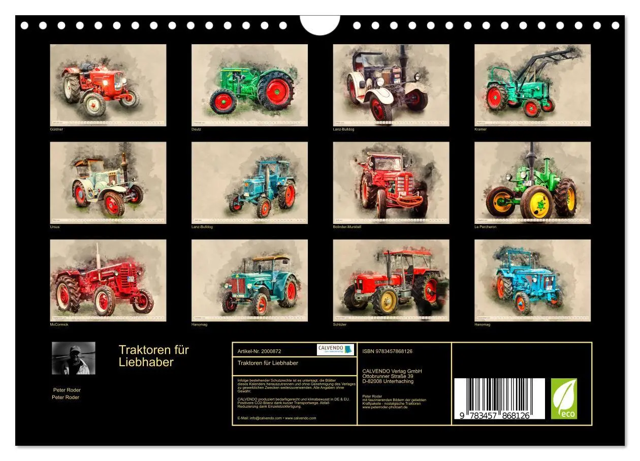 Bild: 9783457868126 | Traktoren für Liebhaber (Wandkalender 2026 DIN A4 quer), CALVENDO...