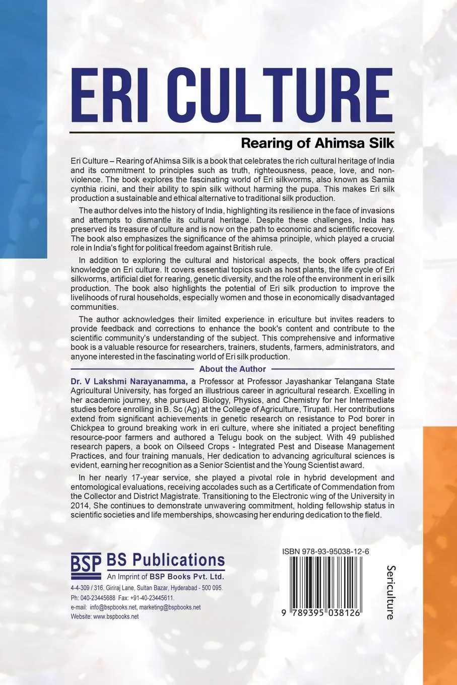 Rückseite: 9789395038126 | Eri Culture | Rearing of Ahimsa Silk | Lakshmi Narayanamma V. | Buch