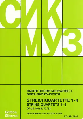 Cover: 9790003018126 | Quartetti 1-4 Op. 49, 68, 73, 83 | Dimitri Shostakovich | Partitur