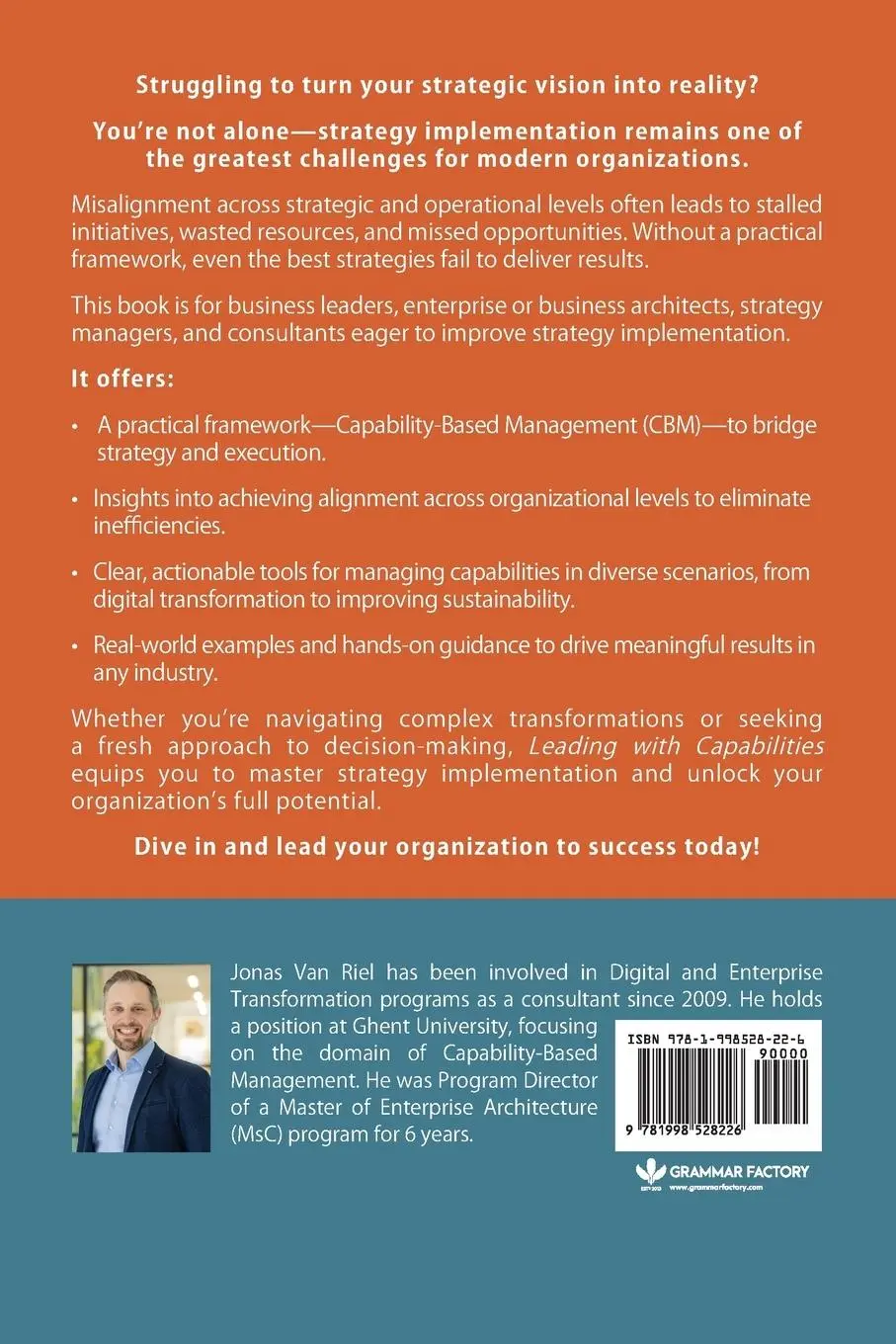 Rückseite: 9781998528226 | Leading with Capabilities | Jonas van Riel | Taschenbuch | Englisch