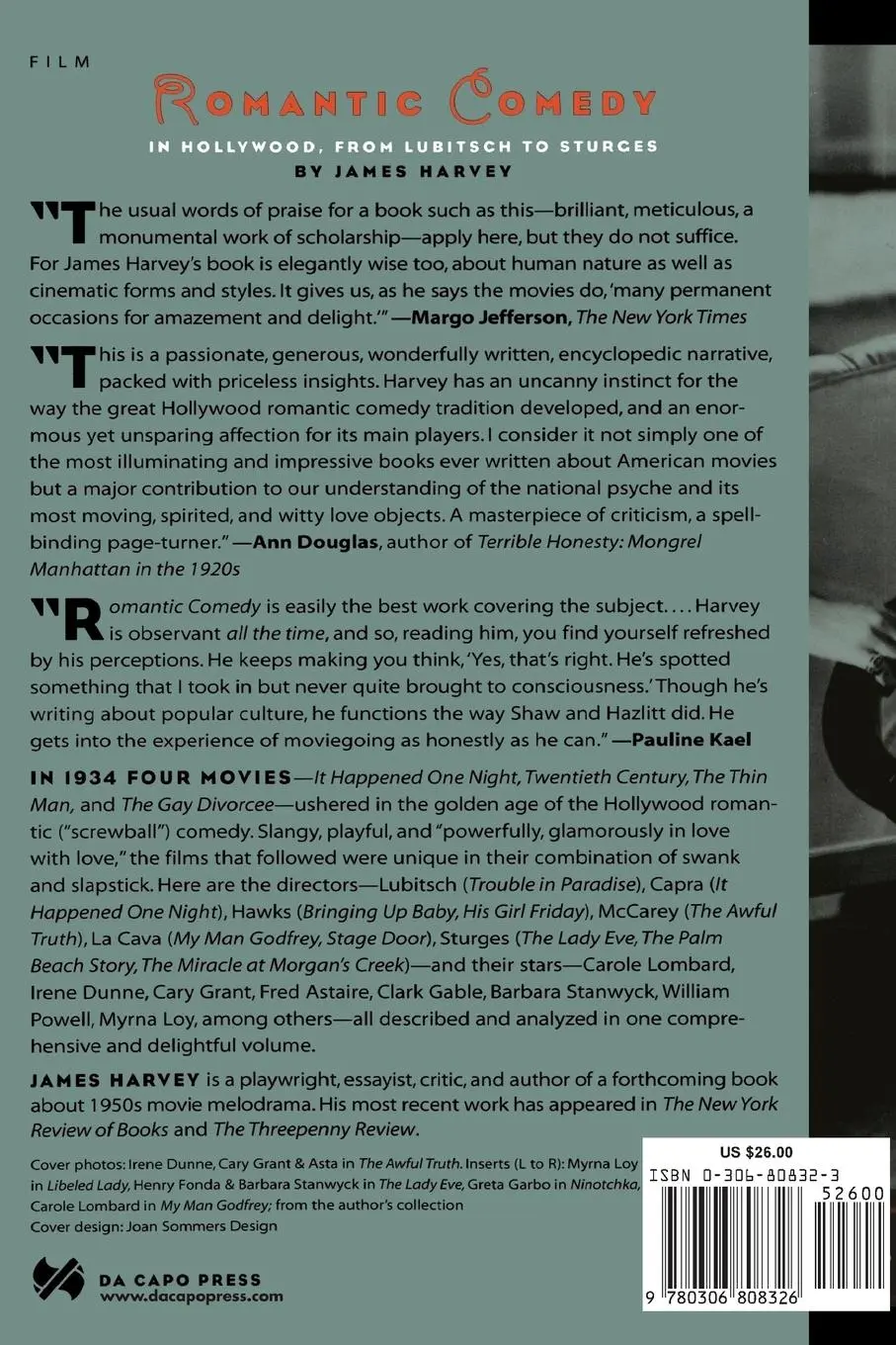 Rückseite: 9780306808326 | Romantic Comedy in Hollywood | From Lubitsch to Sturges | James Harvey