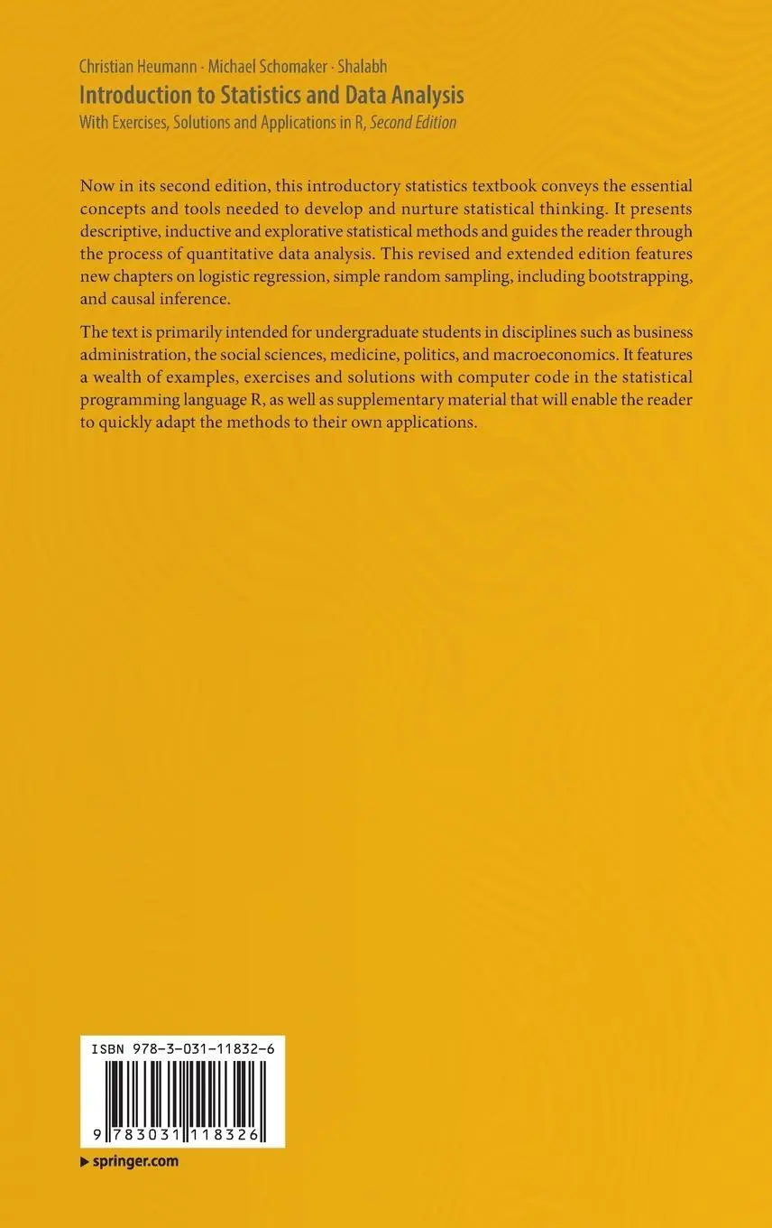 Rückseite: 9783031118326 | Introduction to Statistics and Data Analysis | Heumann (u. a.) | Buch