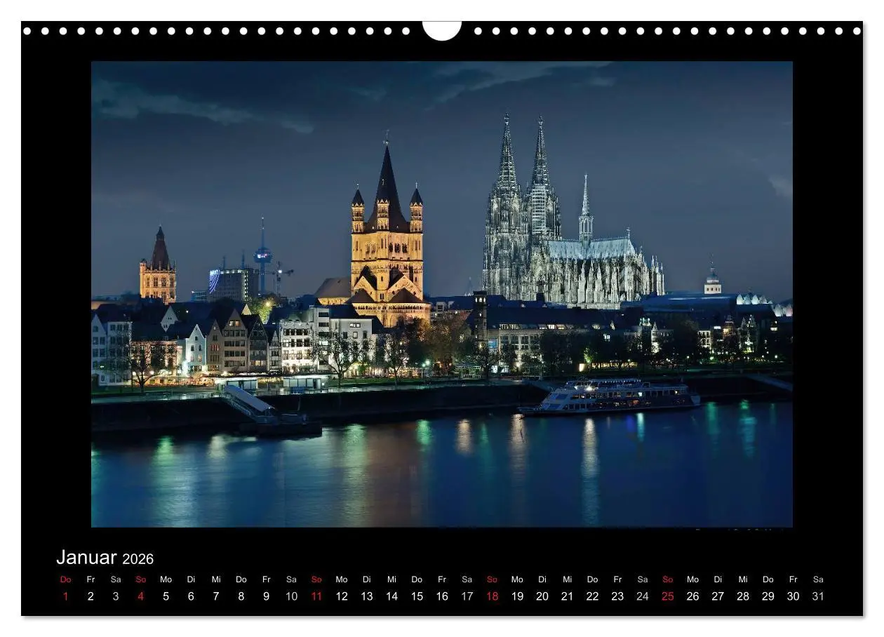 Bild: 9783516178326 | Köln - Nachts 2026 (Wandkalender 2026 DIN A3 quer), CALVENDO...